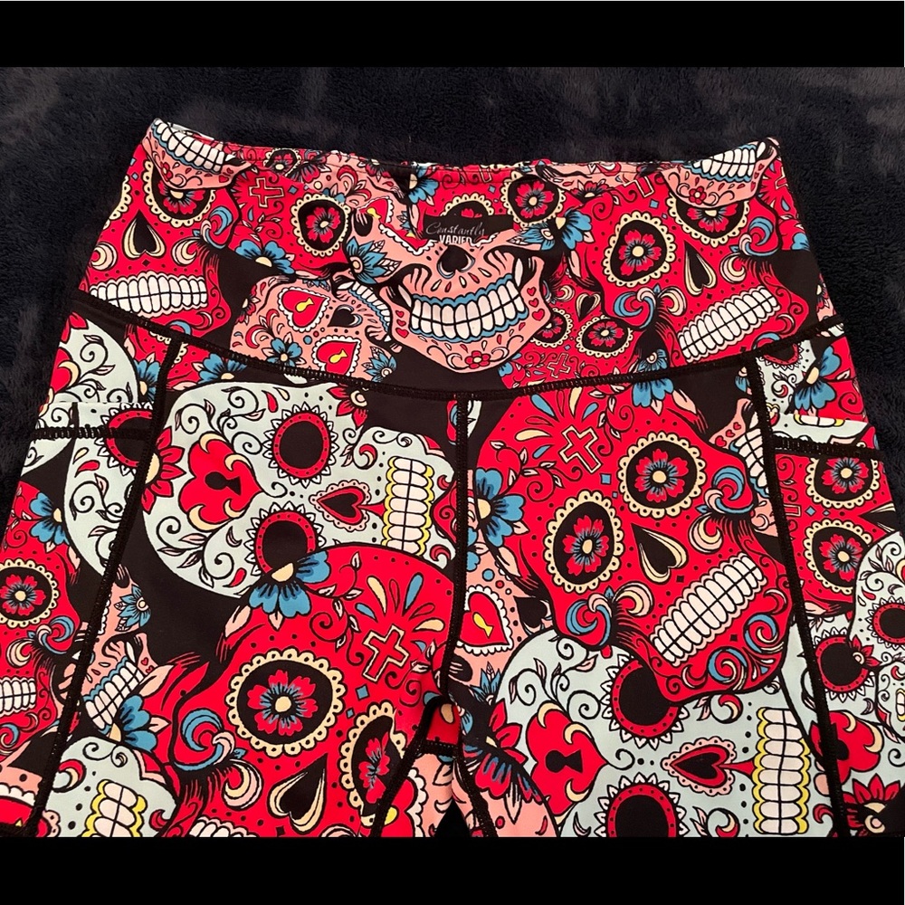 Constantly Varied Gear Sugar Skull Leggings - Red, Black, White